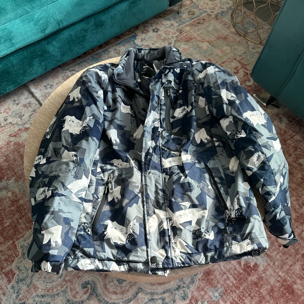 Men's Blue Camouflage Puffer Jacket